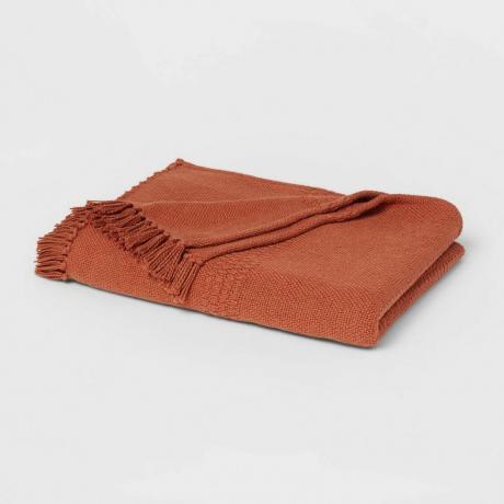 Tkaná textura Stripe Bed Throw Rust - Threshold™