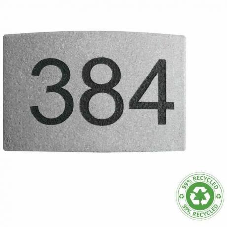 Número de casa curvo de 3 dígitos respetuoso con el medio ambiente de EcoStone