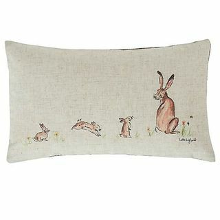 Lottie England Natural Rabbits Cushion
