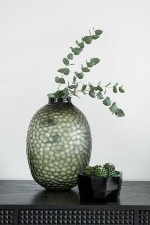 Pflanzen in grüner Vase
