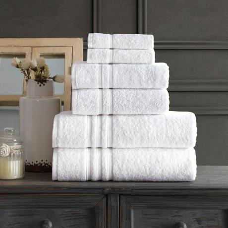 Badehåndklær, sett med 6 stk