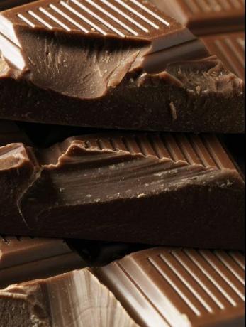 Close up de chocolate de leite belga