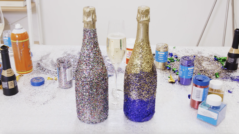Botella, botella de vidrio, producto, botella de vino, azul cobalto, vidrio, champán, purpurina, bebida, vasos, 