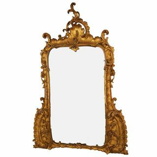 Italijos XVIII amžiaus raižytas rokoko veidrodis