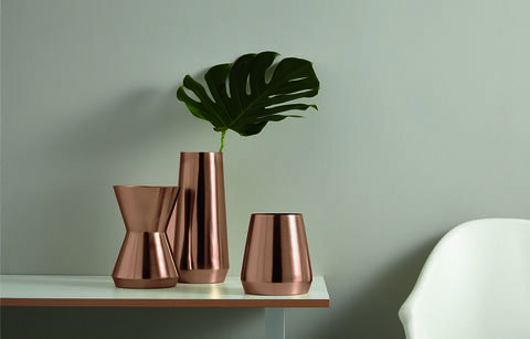 Beaumont pequeno vaso cônico, cobre - acabamento em cobre escovado - MADE.com