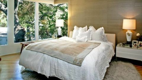 Легло, осветление, дърво, стая, спално бельо, интериорен дизайн, под, спалня, чаршаф, имот, 