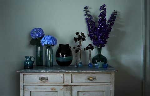 Kék, lila, lila, levendula, bútor, kobaltkék, komód, szoba, virág, csendélet fotózás, 