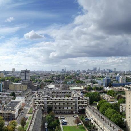 Pogled s ptičje perspektive na londonsko posestvo