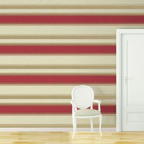 SYNERGY STRIPE RICH RED-WALLPAPER