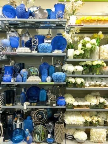 Blå, koboltblå, blå og hvid porcelæn, porcelæn, blomst, plante, blomster, hylde, samling, 