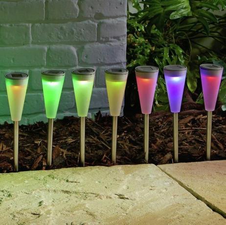Набор из 18 солнечных фонарей, меняющих цвет