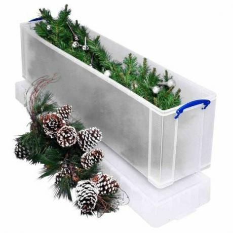 Caja de almacenamiento para árboles de Navidad de 77 l - transparente
