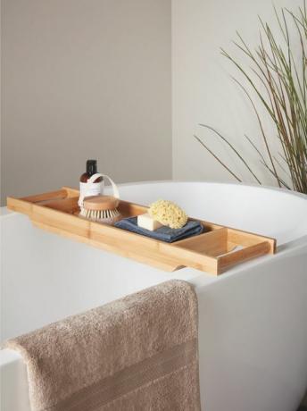 estante de baño de bambú