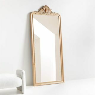 مرآة أرضية خشبية منحوتة من ليفون