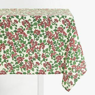 ผ้าปูโต๊ะผ้าฝ้ายทอฮอว์ธอร์น สีเขียวแดง 250 x 160ซม.