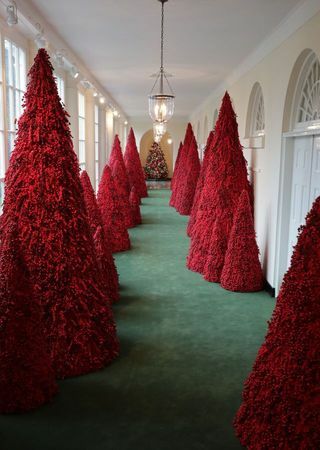 Décorations de Noël exposées à la Maison Blanche