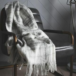 Florence Mohair Throw in Grey