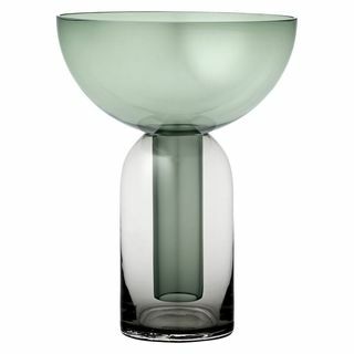 Zielony szklany wazon Torus