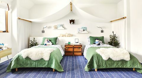 Sovrum, möbler, säng, rum, grönt, inredningsdesign, sängkläder, lakan, egendom, sängram, 