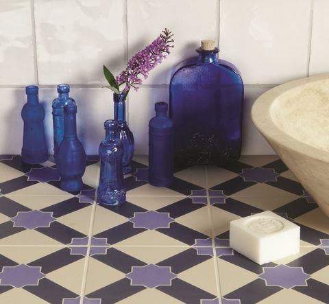Оригинален стил - колекция Odyssey - плочки - Alhambra - Indigo и тъмно синьо върху Dover White