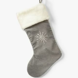 Božična nogavica Snežinka, siva