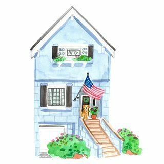 Brugerdefineret husportræt akvarel 