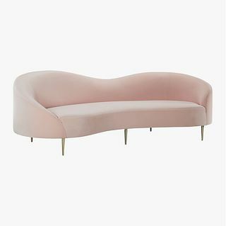Curvo Pink Velvet sofa
