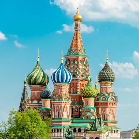 Saint Basil Cathedral Moskva i Summer Copy Space Ryssland
