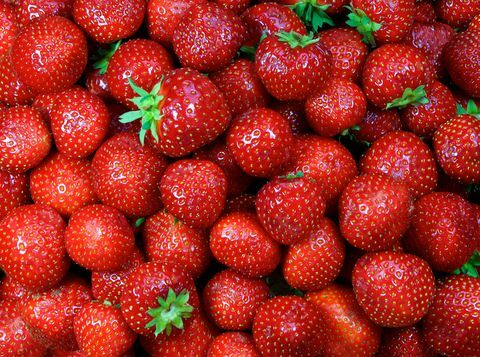 Nærbilde av ferske jordbær