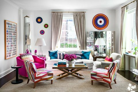 Mėlyna, kambarys, interjero dizainas, namai, baldai, svetainė, interjero dizainas, rožinė, siena, violetinė, 