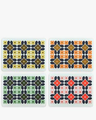 Orla Kiely Flower Tile Placemats, Set of 4, Multi