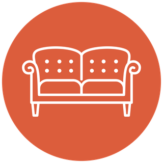 icono de guía de compra sofá