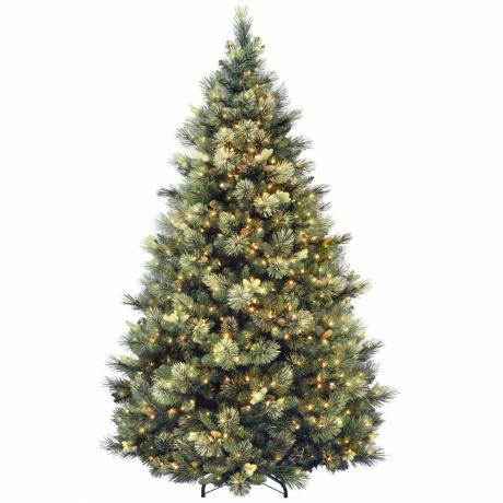 شجرة عيد الميلاد الاصطناعية المضاءة مسبقًا من كارولينا باين بطول 7.5 قدم