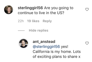 アント・アンステッドはクリスティーナ・アンステッドから分離したにもかかわらず、アメリカに住み続けます