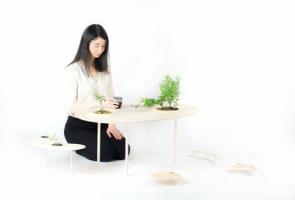 Wooyoo Design Studioは、植物が成長できるテーブルを作成しました