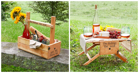 picknicktas die verandert in een tafel