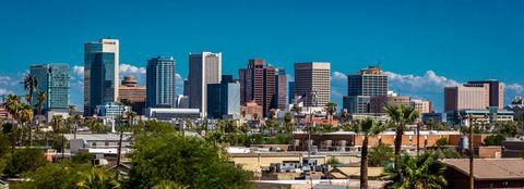 Phoenix Arizona, Panoramablick auf die Skyline von Phoenix Downtown