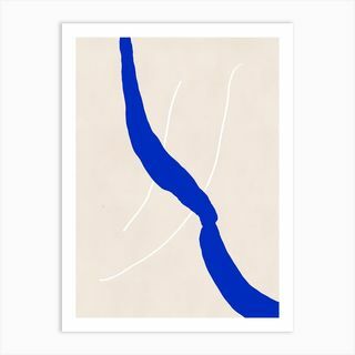 Umelecká tlač abstraktnej modrej čiary
