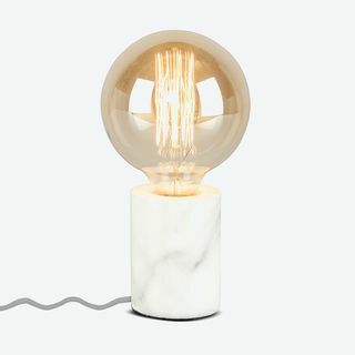 Atēnu marmora galda lampa, balta
