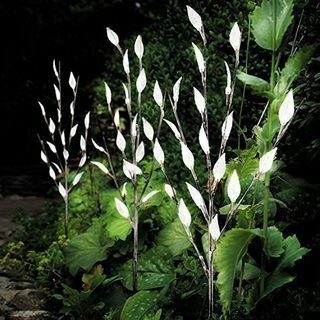LED 잎 조명이있는 3 조각 태양열 분기 나뭇 가지 나무