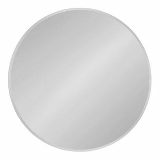 Кругле безрамне дзеркало срібло