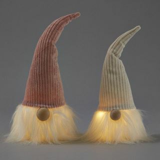 Conjunto de 2 mini gonks de natal iluminados