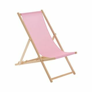 Šviesiai rožinė medinė denio kėdė