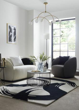 monochromatická obývačka inšpirovaná dunelmom