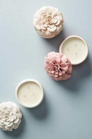 Lumânare cu flori ceramice