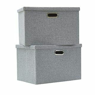 AlphaHome velike škatle za shranjevanje s pokrovi [2 paket]