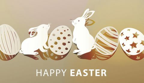 สุขสันต์วันอีสเตอร์กระต่ายและไข่