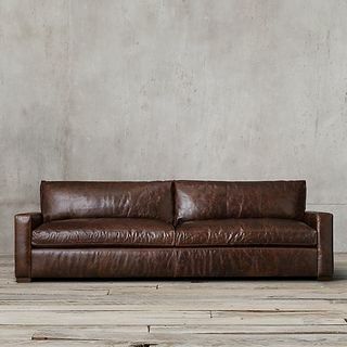 Maxwell ādas dīvāns [dziļums: klasisks 40 "'; Garums: 8 \ "]