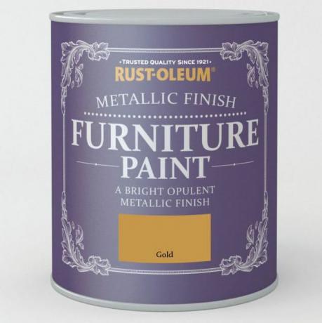 Rust-Oleum zlatá metalická barva na nábytek