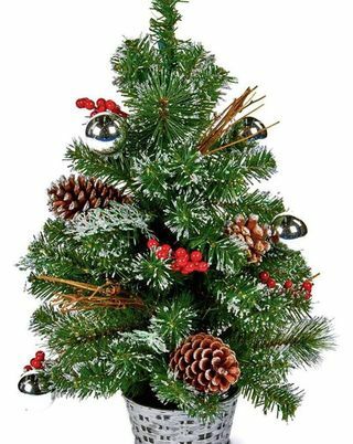 Oblečený vianočný stromček 60 cm - strieborný